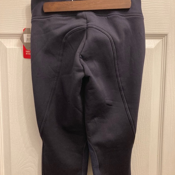 NWT Horze Equestrian knee patch winter tights Navy size 170/US 14-16 - Picture 7 of 9